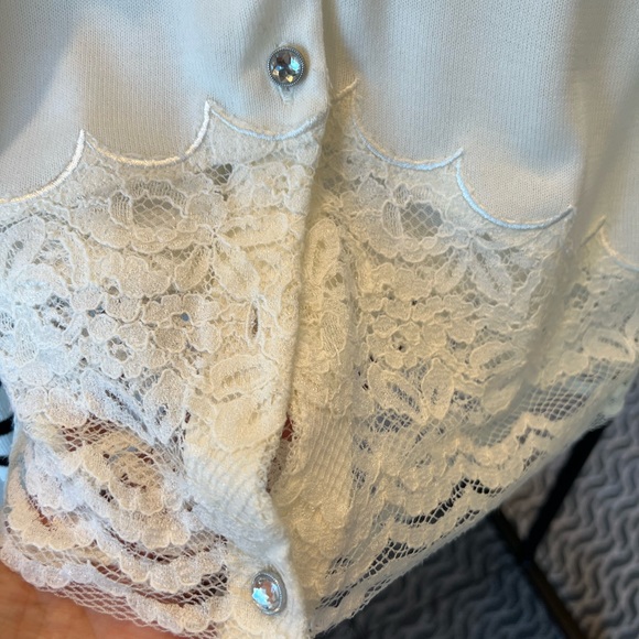 CYNYHIA ROWLEY TWIN-SET - size 2, ivory and midnight blue - Very Good Condition - Picture 6 of 10